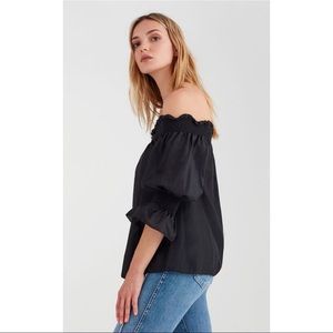 7 For All Mankind off Shoulder Smock Top
